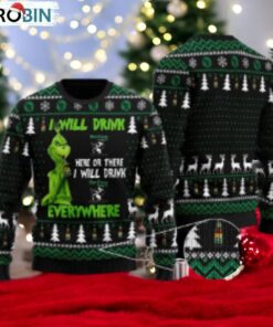 New Glarus Grinch Will Drink Everywhere Ugly Sweater