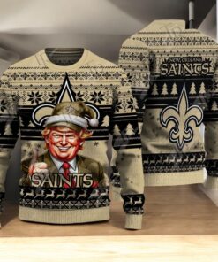 New Orleans Saints Christmas Donald Trump Knitted Sweater