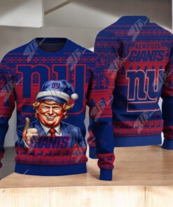 New York Giants Christmas Donald Trump Knitted Sweater