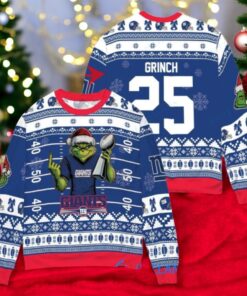New York Giants x Grinch Christmas Dr. Seuss How the Grinch Stole Christmas with Super Bowl Trophy Custom Ugly Christmas Sweater