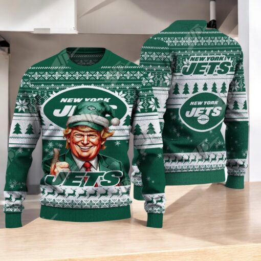 New York Jets Christmas Donald Trump Knitted Sweater