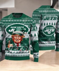 New York Jets Christmas Donald Trump Knitted Sweater