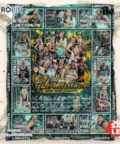 New York Liberty 2023 2024 Champions Fleece Blanket