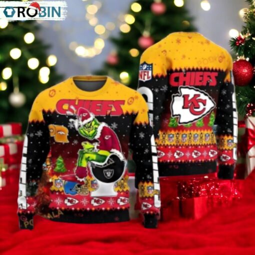 NFL Chiefs & Grinch Collab Ultimate Ugly Christmas Sweater