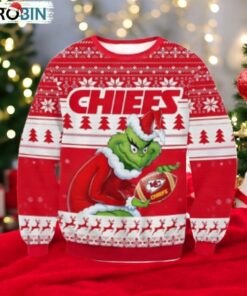 NFL Kansas City Chiefs Grinch AOP Ugly Christmas Sweater