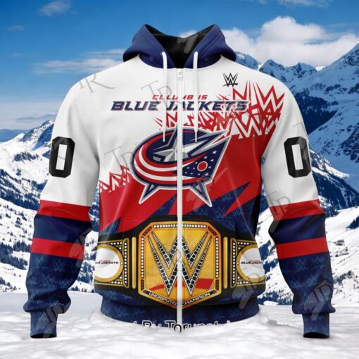 NHL Columbus Blue Jackets Special WWE Design Hoodie, Sweatshirt, Shirt