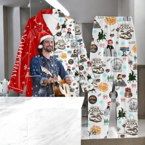 Noah Kahan Merry Christmas Button Down Pajamas Set