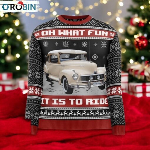 Oh What Fun It Is To Ride For Men Personalized Photo Ugly Sweater