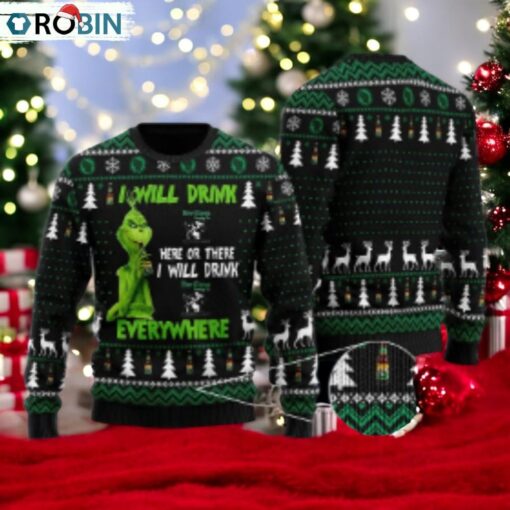 Olde English Grinch Will Drink Everywhere Ugly Sweater