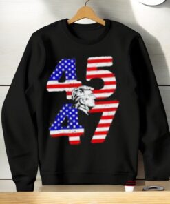 Patriotic Silhouette 45 47 Trump American Flag Shirt