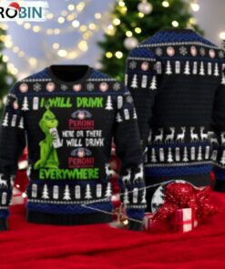Peroni Grinch Will Drink Everywhere Ugly Sweater
