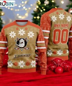 Personalized Anaheim Ducks Ugly Sweater For Christmas