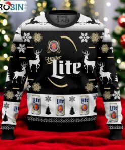 Personalized Black Miller Lite Ugly Sweater