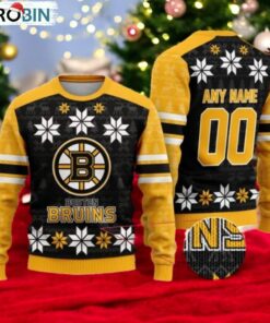 Personalized Boston Bruins Ugly Sweater For Christmas