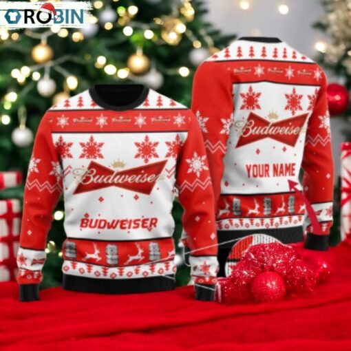 Personalized Budweiser Beer Ugly Sweater