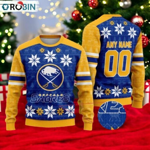 Personalized Buffalo Sabres Ugly Sweater For Christmas