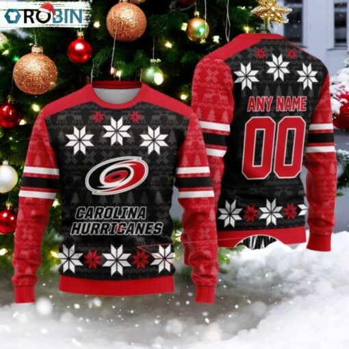 Personalized Carolina Hurricanes Ugly Sweater For Christmas