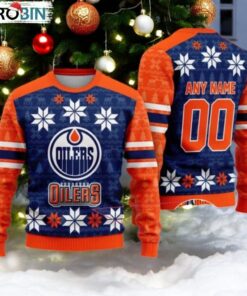 Personalized Edmonton Oilers Ugly Sweater For Christmas