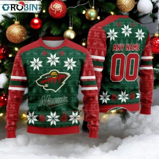 Personalized Minnesota Wild Ugly Sweater For Christmas