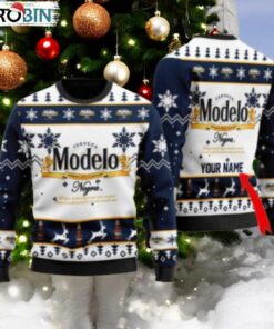 Personalized Modelo Beer Christmas Ugly Sweater