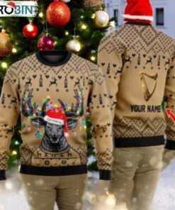 Personalized Reindeer Guinness Christmas Ugly Sweater