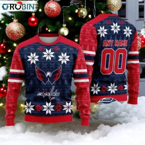 Personalized Washington Capitals Ugly Sweater For Christmas