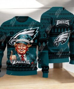 Philadelphia Eagles Christmas Donald Trump Knitted Sweater Philadelphia Eagles Christmas Donald Trump Knitted Sweater