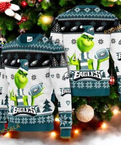 Philadelphia Eagles Grinch 3D Sweater, Funniest Ugly Christmas Sweater, Sweatshirt