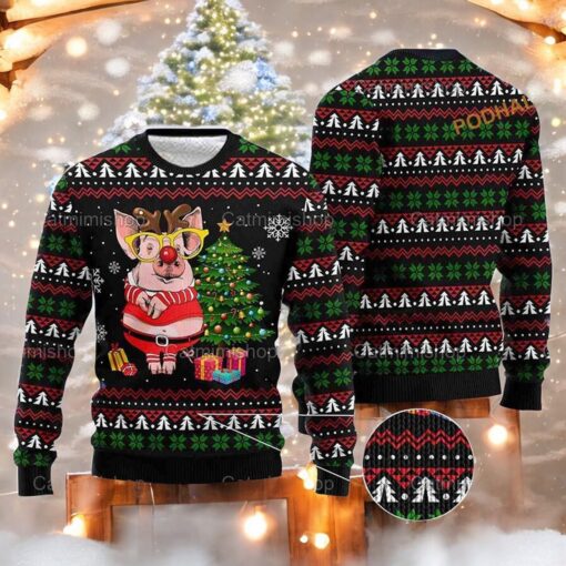 Pig Reindeer Funny Pig Christmas Sweater, Sweatshirt, Pig Lover Gift