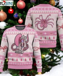 Pink Christmas Alien Xenomorph Ugly Sweater