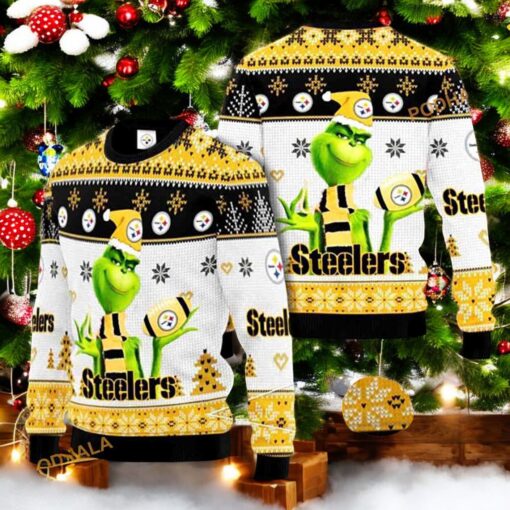 Pittsburgh Steelers Grinch Ugly Christmas Sweater, Funny Sweater
