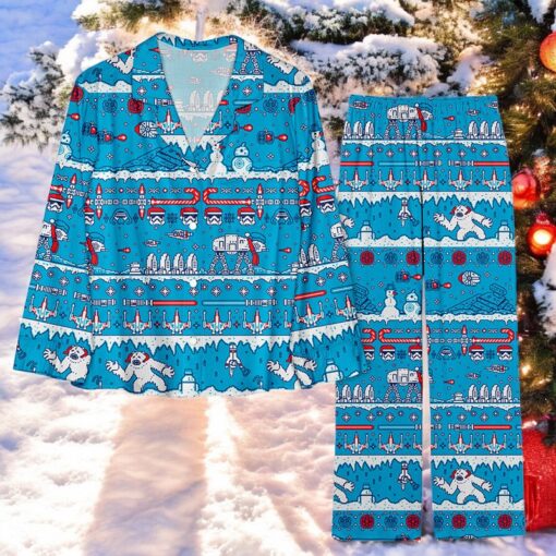 Pixel Art Robot Christmas Family Pajamas Set