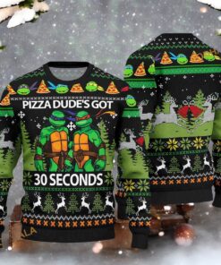 Pizza Dude’s 30 Seconds Ugly Christmas Print Sweater, Xmas 2023 Gift