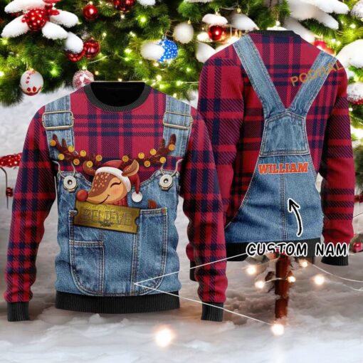 Polar Express Reindeer Ugly Sweater, Funny Christmas Gift Ideas