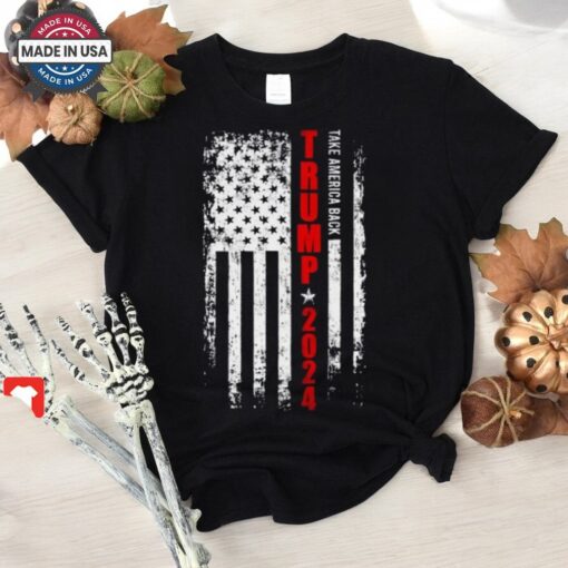 Political Trump 2024 American Flag Adult Shirt