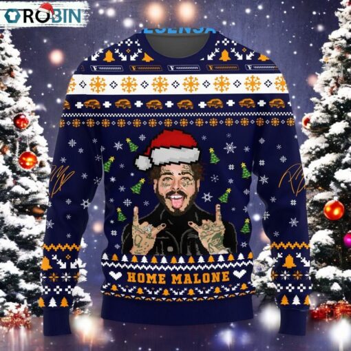 Post Malone F 1 Trillion Home Malon Christmas Sweater, Sweatshirt