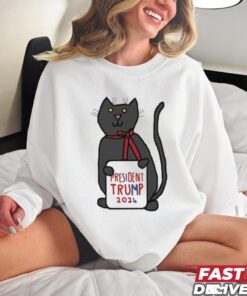 President Trump 2024 Sign And Cute Cat Shirt