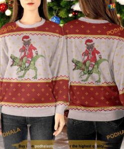 Pug Drive Dinosaur Christmas 3D Sweater, Cute Ugly Christmas Sweater