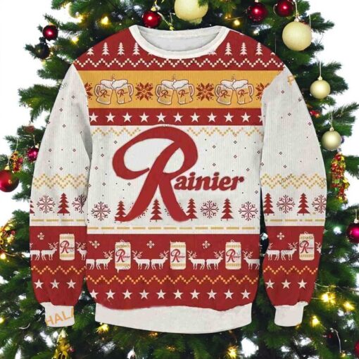 Rainier Beer Ugly Christmas 3D Sweater, Friends Christmas Sweater, Sweatshirt