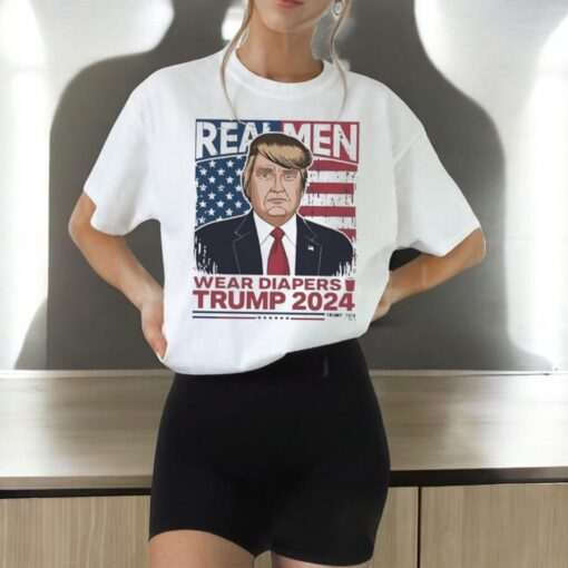 Real Men Wear Diapers Trump 2024 Usa Flag Shirt