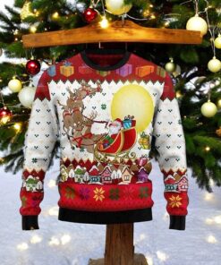 Reindeer And Santa Claus 3D Christmas Hoodie