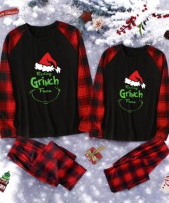 Resting Grinch Face Family Christmas Pajama Sets