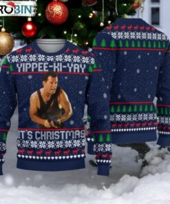 Retro Christmas Die Hard Ugly Sweater, Yippee Ki Yay Xmas Sweater