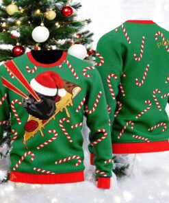 Retro Drax Pizza Cat Ugly Christmas Sweater, Cute Ugly Christmas Sweater