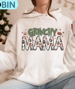 Retro Grichy Mama Mini Christmas, Long Sleeve Cotton, Hoodie, T-shirt