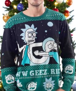 Rick and Morty Alien Aww Geez Rick Sweater, Funny Sweater