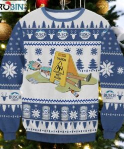 Rick and Morty Busch Light Rick Ugly Christmas Sweater
