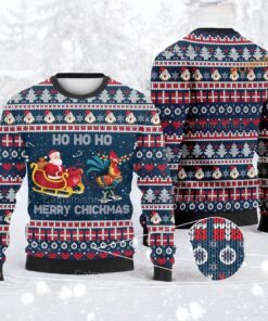 Rooster Santa Ho Ho Sweater, Chicken Christmas Gift