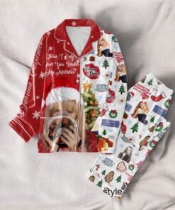 Sabrina Carpenter Think I Only Want You Under My Mistletoe Merry Christmas Button Down Pajamas Set Sabrina Carpenter Think I Only Want You Under My Mistletoe Merry Christmas Button Down Pajamas Set
