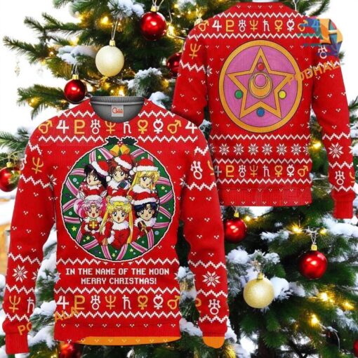 Sailor Love Moon Ugly Christmas Sweater, Funny Xmas Gifts